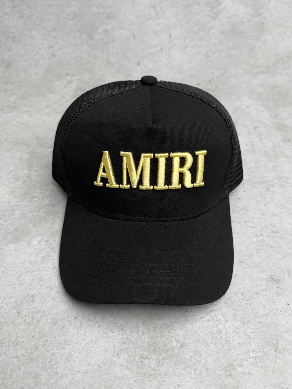 AMIRI Kids Black Cap with Gold Embroidered Logo